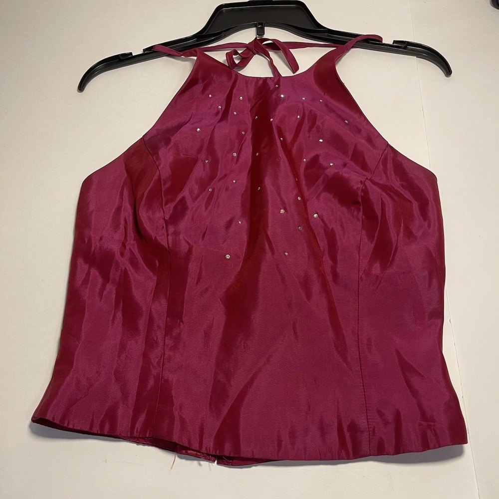 Jessica McClintock Gunne Sax Strapless Sequin Red Corset Top Sz 5, 6 Formal Y2k